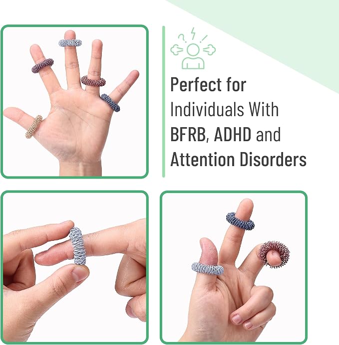 Mr. Pen- Spiky Sensory Rings, 10 Pack, Colorful | Stress Relief Fidget Sensory Toys, Fidget Ring for Anxiety, Massager, Individuals with BFRB, ADHD and Attention Disorder