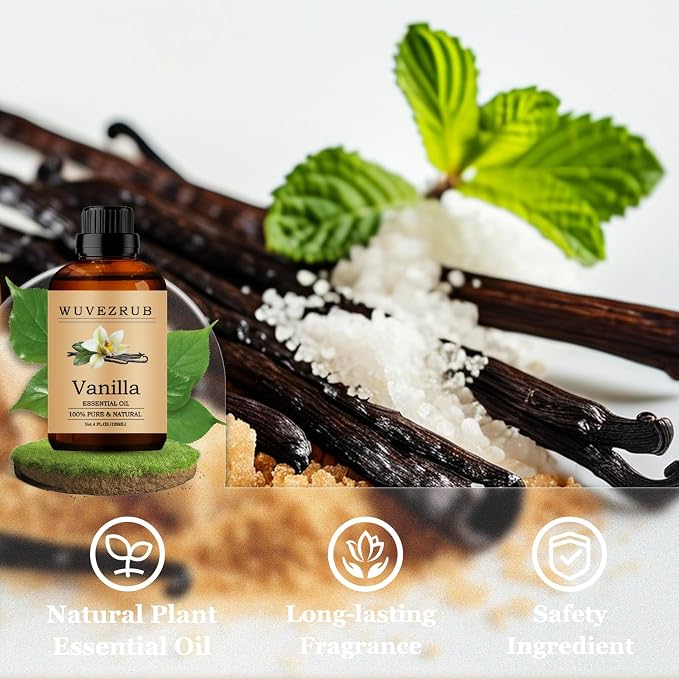 Vanilla Essential Oils 120ML, Pure Vanilla Essential Oil for Aromatherapy Diffuser - 4 Fl Oz
