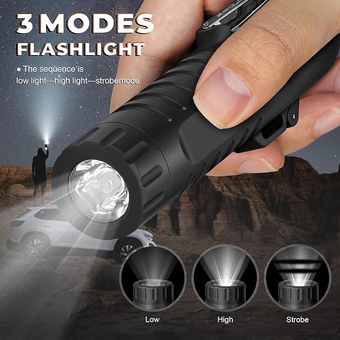 Lafagiet Electric Lighter, USB C Rechargeable, with LED Battery Display, Flashlight, 360° Flexible extendable Arc Lighters for Candle, Camping, Outdoor Adventure