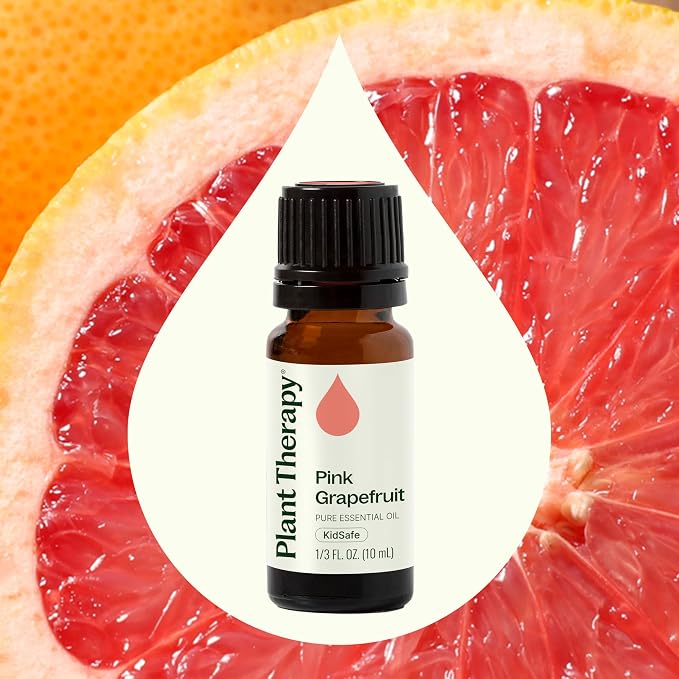 Plant Therapy Pink Grapefruit Essential Oil Pink 10 mL (1/3 oz), 100% Pure, Undiluted Citrus Paradisi for Aromatherapy, Skin, Hair & Home