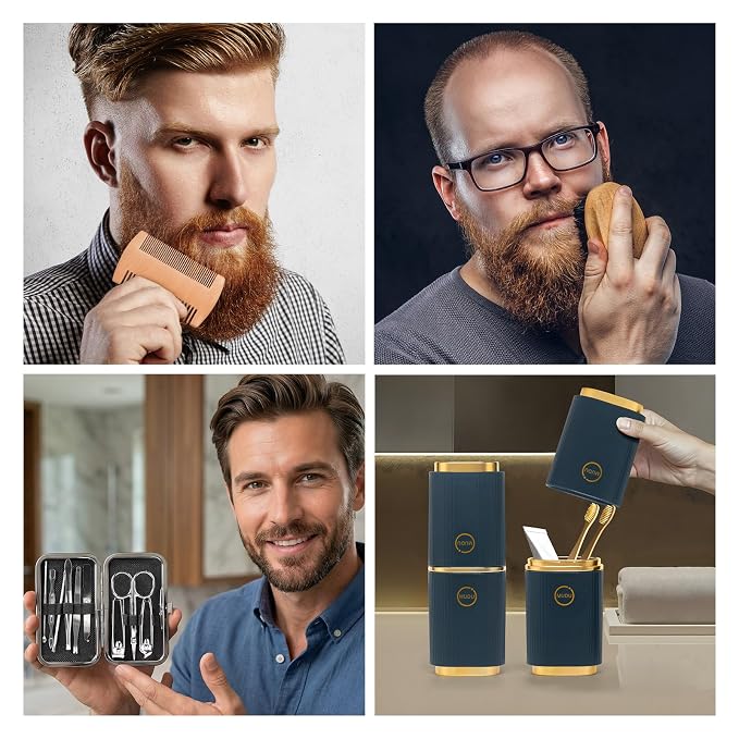 21 Pcs Bath & Body Care Set for Men, Father's Day Gifts for Dad, Home Spa Self Care Basket, Hydrating Skin Care Set, Beard Kit Spa Set, Boyfriend, Anniversary Gifts, Birthday, Christmas