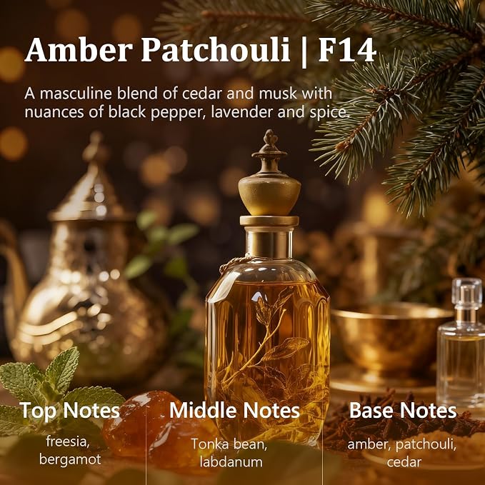 C Classy Hanging Car Air Freshener 2 Pack, Amber Patchouli Essential Oil Diffuser, Long-Lasting Fragrance, Cute Glass Bottle Car Accessories for Women & Men, Made in USA