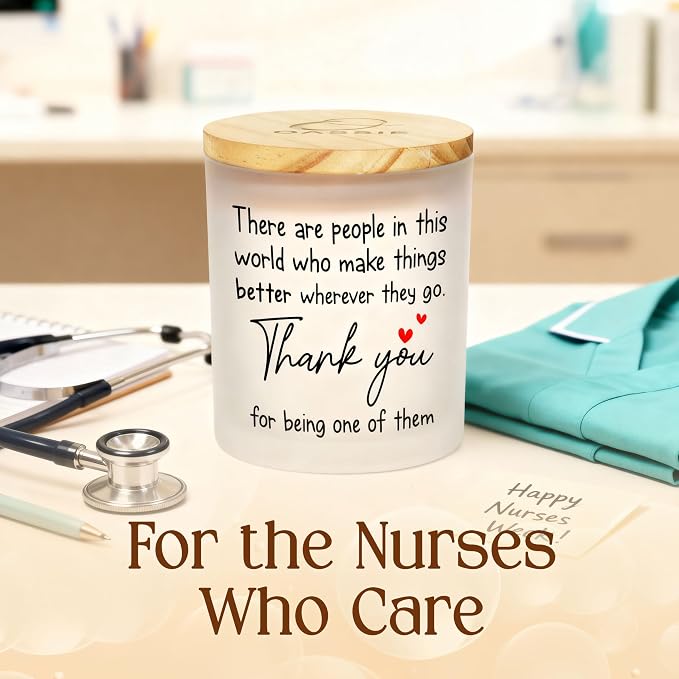 OASSIE Thank You Gifts for Women - Vanilla Lavender Candle 10 oz - Inspirational Teachers Day Birthday Retirement Nurse Week Teacher Appreciation Gifts for Women Friend Coworkers Boss Employees