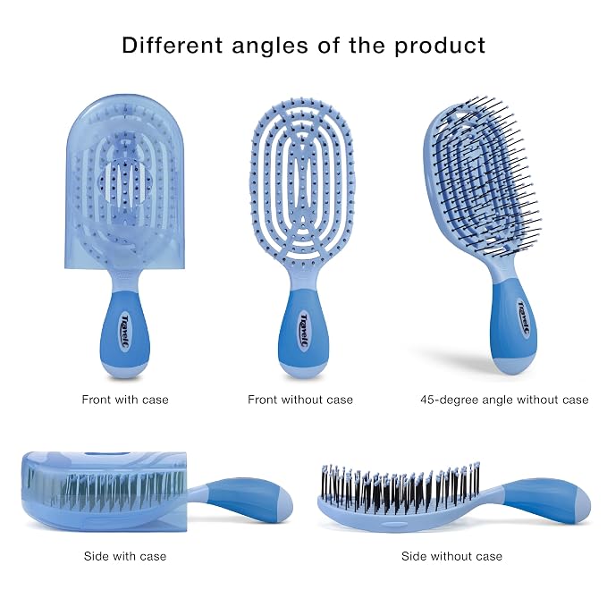 NuWay 4HAIR U.S. Patented Vented TravelC for All Hair Types is Hair Dryer Safe (Baby Blue)