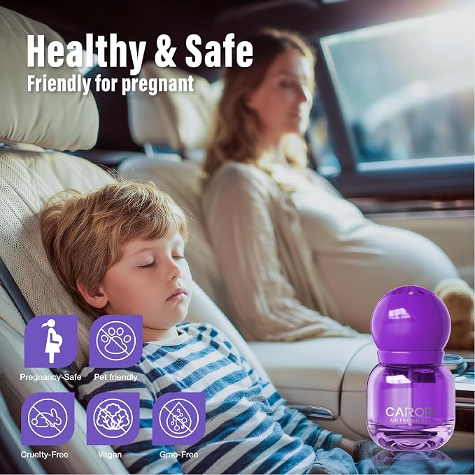Carori Cute Car Air Freshener 2 Pack, Lightbulb-Shaped Car Fresheners, Automotive Vent Clip, Long Lasting Scent, Essential Oils, Cute Car Accessories for Women, Orange Scent (Lavender)