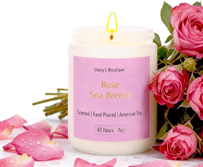 Scented Candles for Home Aromatherapy Candle Gift Present Set Soy Wax Long Lasting Gift Birthday Mother's Day Thanksgiving 3 Pack ((Peach Oolong + Rose + Magnolia) White Glass Jar)