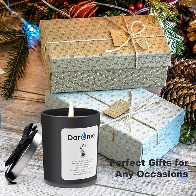Scented Jar Candle, Daroma Aromatherapy Candle With 100% Natural Soy Wax and Essential Oil, Long Burning Candle, Relaxing for Bath,Yoga,Work,Holiday Gifts for Birthday,Christmas,California Huckleberry