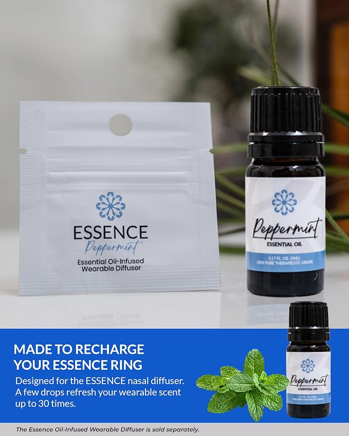 Essence Peppermint Essential Oil, 5 ml | Aromatherapy Oil for Diffusers & Personal Use | Natural Fragrance for Relaxation, Clarity & Wellness | Made in USA | Cool & Invigorating Scent