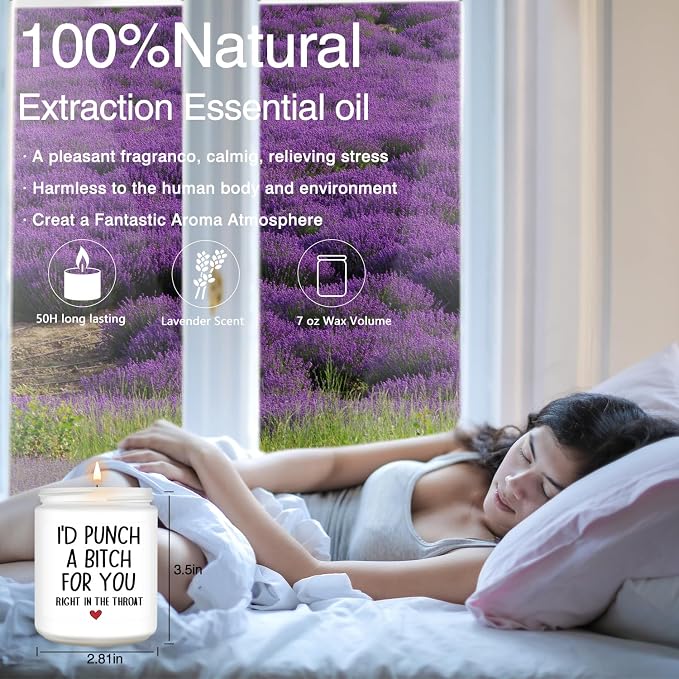 Homsolver Birthday Gifts for Women, Mothers Day, Best Friend Birthday Christmas Gifts for Women, Mom, Friend, Bestie, Sister, BFF, Her, Unique Friendship Lavender Candles Gift Idea