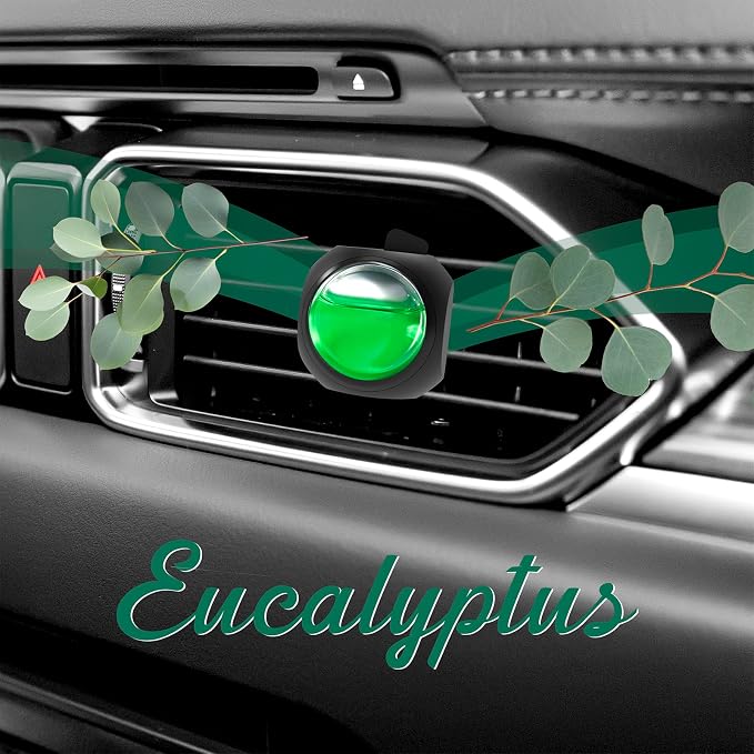 Car Air Freshener Vent Clips, 8 Pack, Provides Long-Lasting Scent, Up to 240 Days, Odor Eliminator (Eucalyptus)