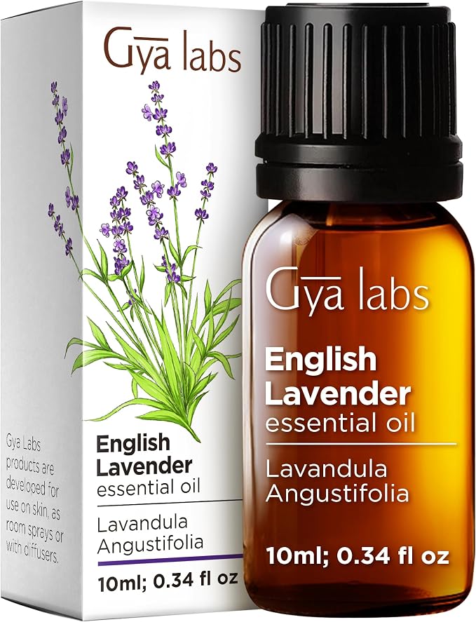 100% Pure English Lavender Essential Oil - 0.34 Fl Oz - English Lavender Oil for Hair, Skin, Diffuser, Aromatherapy & DIY Candle Making Scent