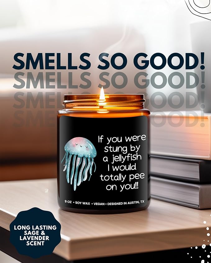 Funny Friendship Candle, If You were Stung by a Jellyfish, Funny Gifts for Friends Adult Humor, Best Friends Gifts for Friend Women Unique, Birthday, Christmas, Gift-Ready