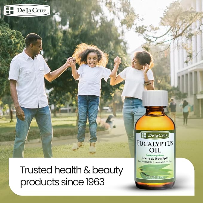De La Cruz Eucalyptus Essential Oil Aromatherapy for Diffuser or Humidifier 100% Pure Steam Distilled Eucalyptus Globulus - 2 Fl Oz (Pack of 6)
