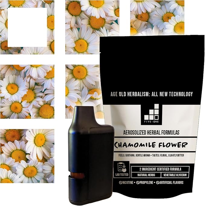 5:1 Formulas Chamomile Organic Aromatherapy Diffuser - Non-Nicotine Lab-Tested Essential Herbal Personal Diffuser with Vegetable Glycerin