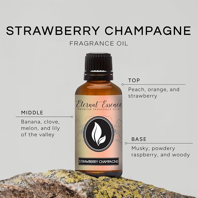 Eternal Essence Oils Strawberry Champagne 30ml Premium Fragrance Oil - for Candle, Soap Making, Aromatherapy, Diffusers, Home Care, & Humidifiers