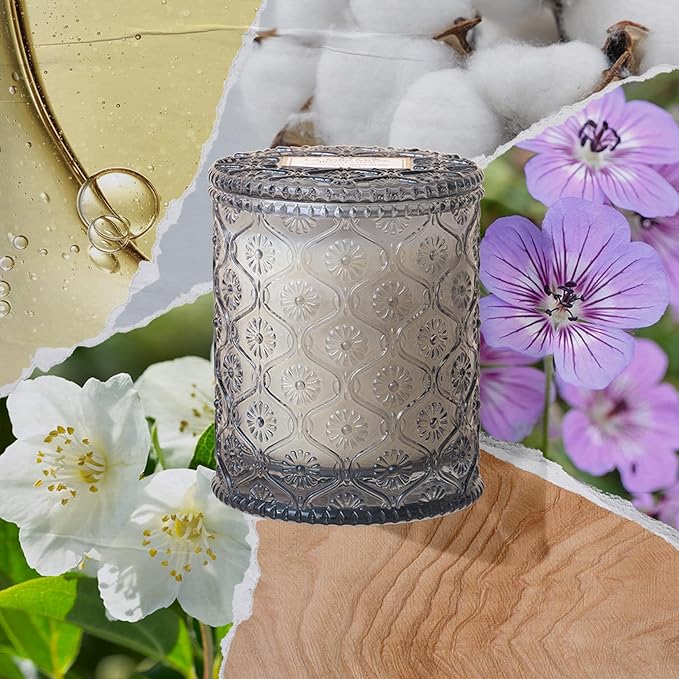 LA JOLIE MUSE Linen Cotton Clean Scented Candles for Home, Soy Wax, 40 Hrs | Luxury Jar Candle, Clean Non Toxic, Gift for Women & Men, Decorative Grey Candles for Candle Wamer Lamp, Fresh Scent Candles
