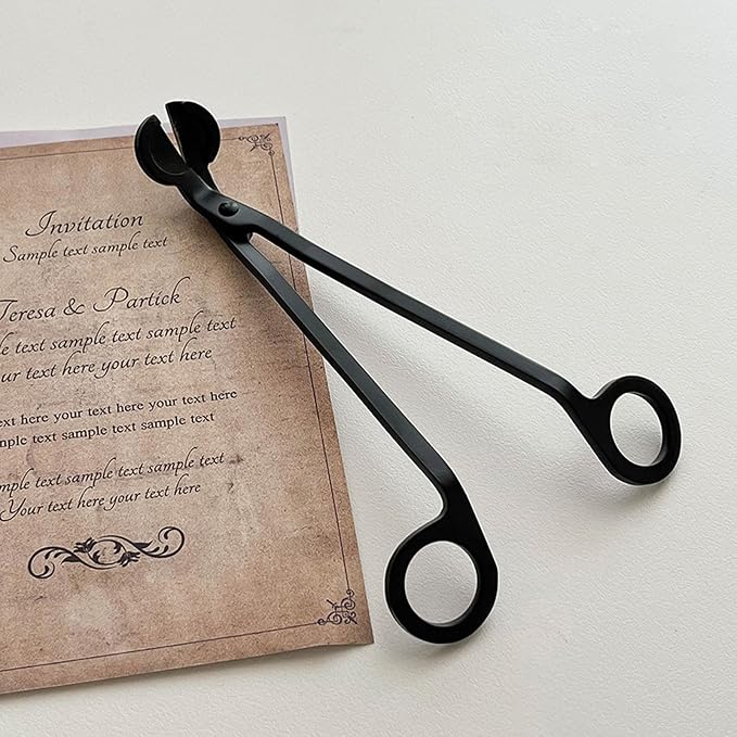 Candle Wick Trimmer, Stainless Steel Wick Clipper Cutter Scissor, Antique Candle Accessory Gift for Candles Lovers (Black)