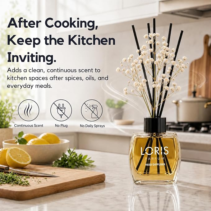 Loris Flower Garden Reed Diffuser Set with Dried Flowers | Reed Diffusers for Home with Sticks | Bathroom Diffuser & Room Scent | Long-Lasting Home Fragrance | 120 mL / 4.06 fl oz
