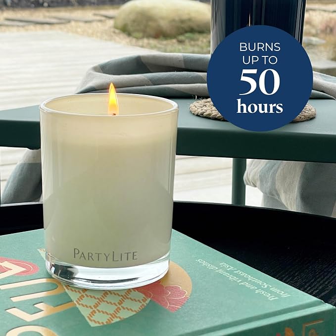 PartyLite Iced Snowberries Escential Jar™ Candle, Scented with Apple, Cranberry, Strawberry, Vanilla & Musk, 7.75oz 1-Wick Reusable Glass Jar, 50-Hour Burn, Aromatherapy Home Fragrance