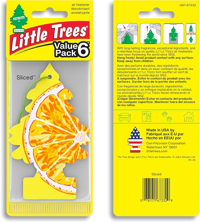 LITTLE TREES Car Air Freshener | Hanging Tree Provides Long Lasting Scent for Auto and Home | 24 Air Fresheners |Sliced