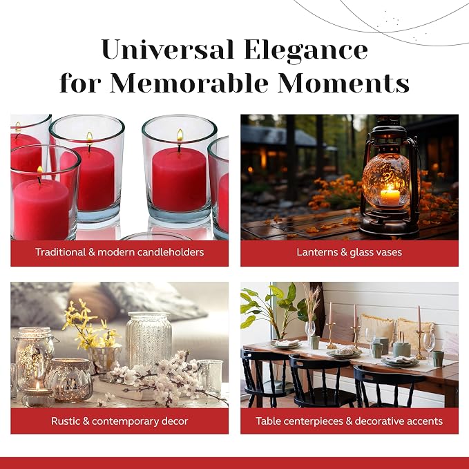 Red Apple Cinnamon Scented Votive Candles, Set of 12-1.25" Wax Candles for Home, Scented 10 Hour Burn Time - Aromatherapy, Spa Ambiance, Table Centerpieces & Home Décor