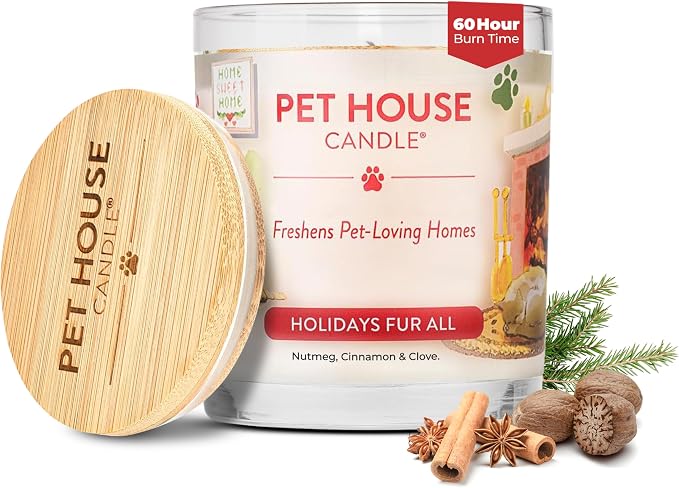 Pet House Scented Candle Plant Based Pet Odor Candle Clean Burning, Long Lasting for Home, Holidays Fur All
