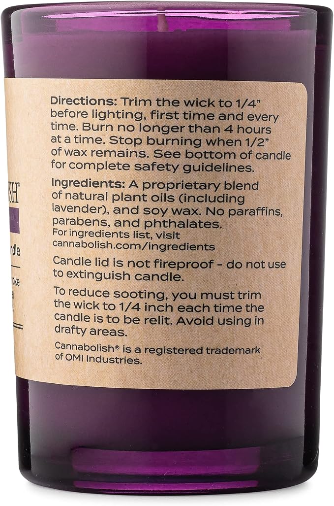 Cannabolish Lavender Smoke Odor Eliminating Candle, 7 oz, Natural Ingredients