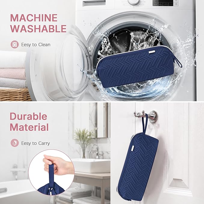 Leudes Hair Tools Travel Bag for Shark Flexstyle Carrying Case Portable Shark Hair Air Wrap Dryer Case Waterproof Dustproof Flat Curling Iron Travel Organizer (Blue+Heat Resistant Mat)