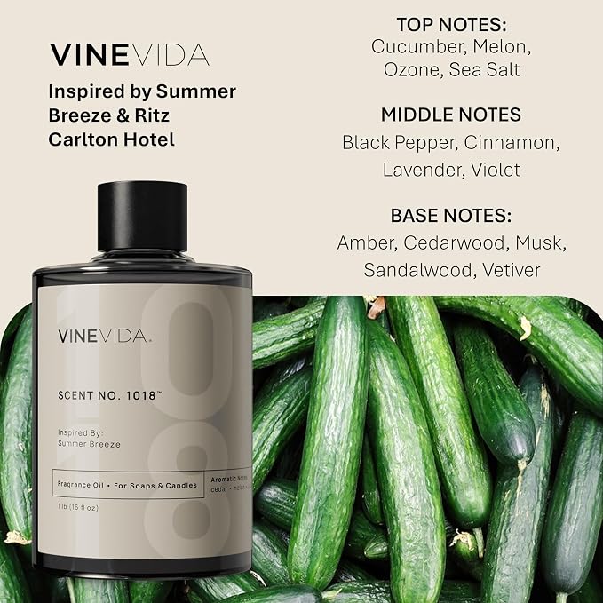VINEVIDA [16oz] Scent No.1018 Fragrance Oil for Candle Making and Soap Making - Premium Candle Scents for Soy Candles