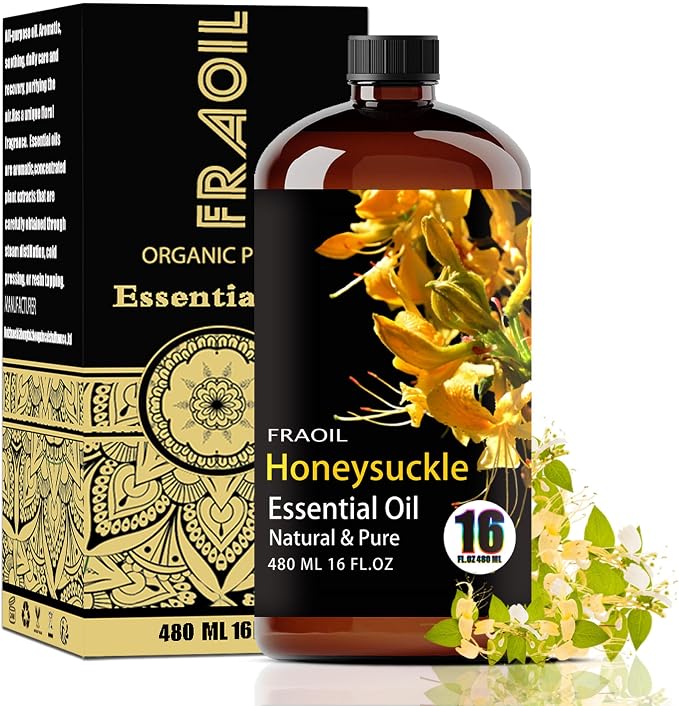 Honeysuckle Essential Oil, Honeysuckle Oil 16 Fl Oz 480ML for Diffuser Humidifier Yoga Cleaning DIY Candle Soap Making Essential Oils