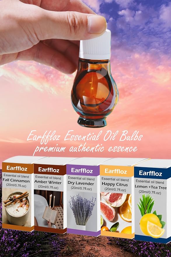 Plug Warmer + Deep Relax Essential Oil Blend Dry Lavender (0.7 floz), 20 Days’ Not Artificial Non-Toxic No-Added-Chemical Natural Plug in Air Freshener Starter Kit for Sleeping Reading Yoga