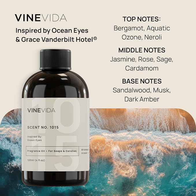 VINEVIDA 4oz Scent No.1015 Fragrance Oil for Candle & Soap Making - Natural USA Candle Scents