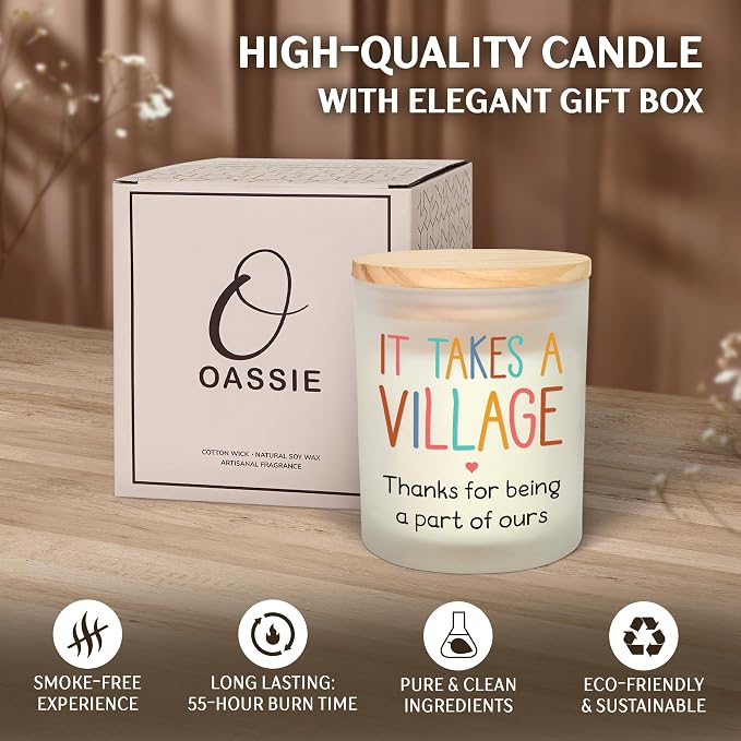 OASSIE Teacher Appreciation Gifts - Vanilla Lavender Candle 10 oz - Thank You Teachers Day Nurses Appreciation Gifts for Women Coworkers Employee Daycare Provider Babysitter, Therapist Nanny Gift