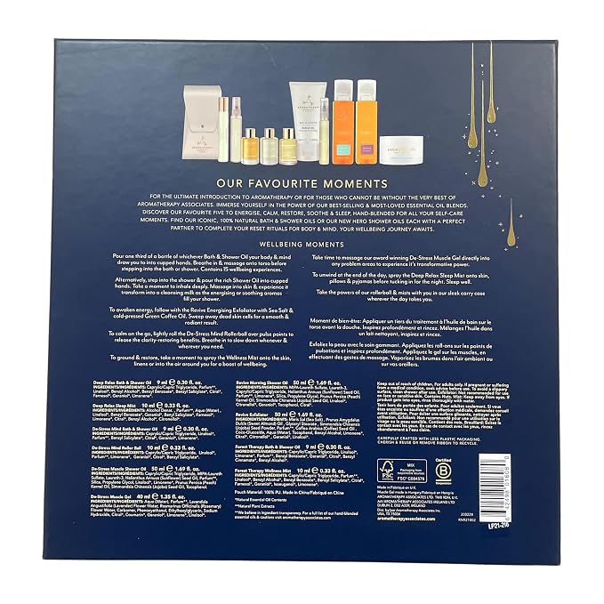Aromatherapy Associates Our Favorite Moments. Luxurious Gift Collection of Bath and Shower Oils, Mists, Roller Balls and Body Oil. Made with Premium Essential Oils for Relaxation (1 count)