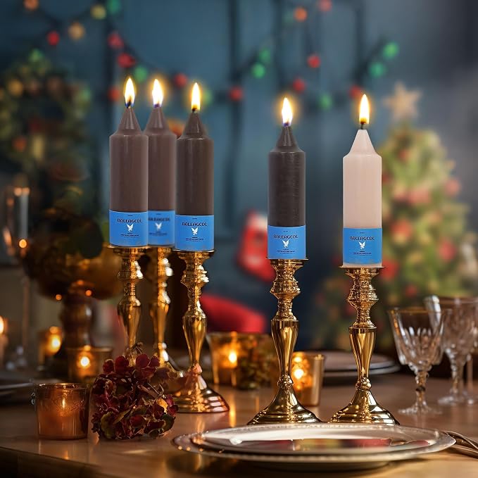 Smokeless Candlesticks Short Taper Candle,Unscented 5 Inches Gradient Brown Candle Sticks Dripless Tapered Candles for Home Décor Gifts