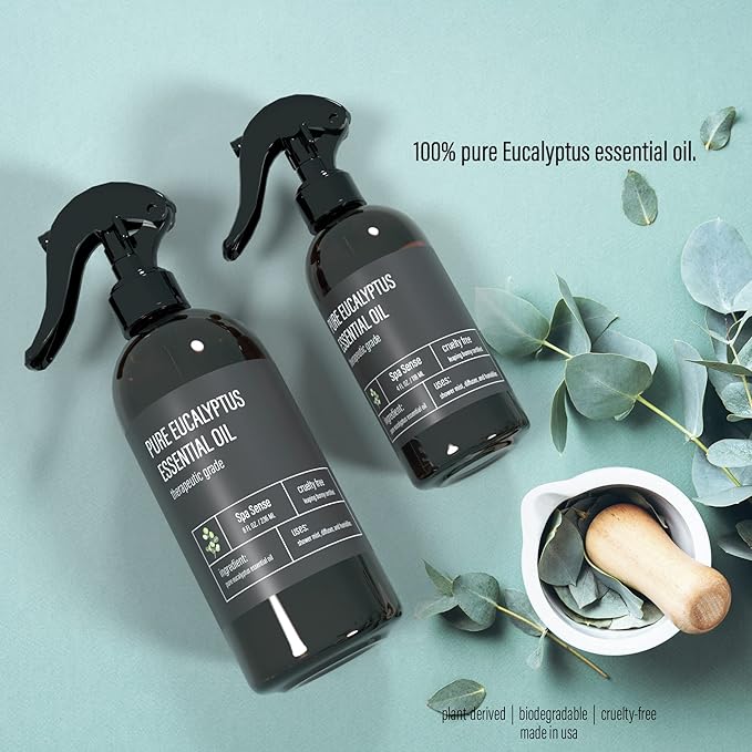 Spa Sense Pure Eucalyptus Oil Shower Mist and Steam Room Spray - Room Spray and Eucalyptus Spray for Shower - Premium Aromatherapy Essential Oil Spray - 4 Ounce