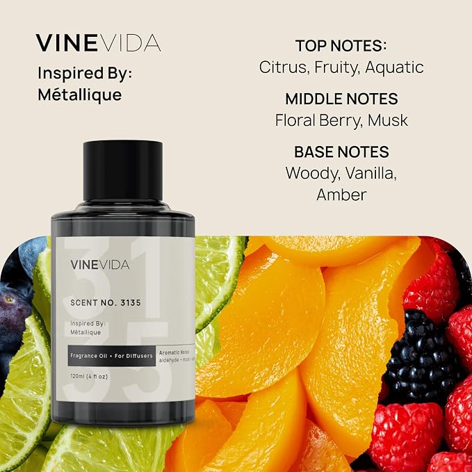 VINEVIDA [4 Oz] Inspired by: Métallique; Diffuser Oil Refill | Premium Scent Diffuser Oil for Home | Non-Toxic Fragrance