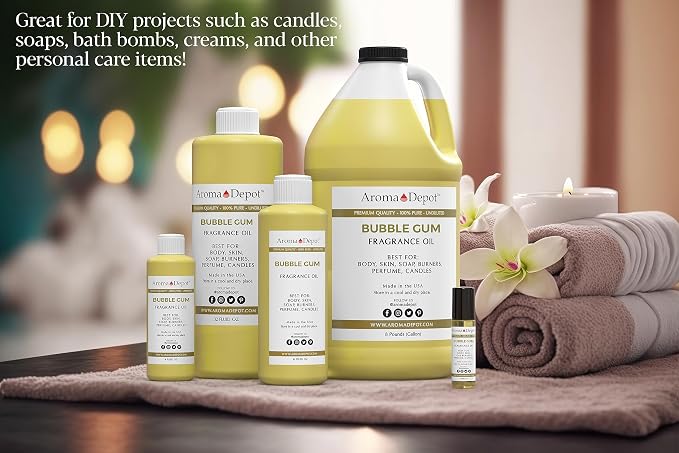 Bubble Gum Type 4 oz. Fragrance Oil I Perfume I Skin Oil I Scented Oil. DIY Projects Such as Candles, Bath Bombs, Body Butters, Creams & Lotions. Few Drops in The Diffuser, Burners, or Warmers.