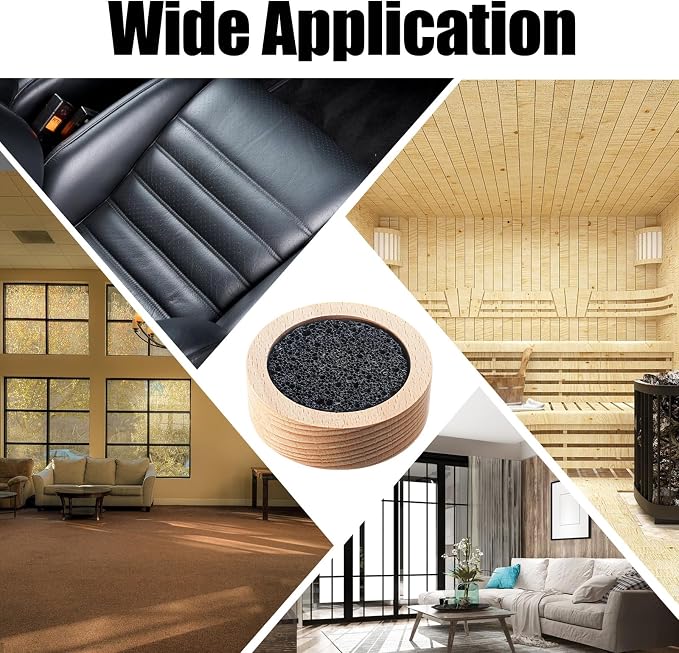 Lava Rock Diffuser, Sauna Accessories Small Lava Rock Diffuser with Natural Beechwood Base for Sauna Passive Diffusers Essential Oil Diffusers for Bathroom Home Office Bedroom as Friend Gifts