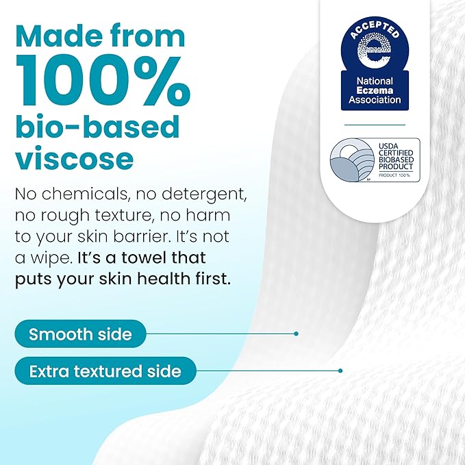 Clean Skin Club Blemish Control Clean Towels® XL, Travel Pack,Face Towels, Light Exfoliation for Oily Skin, Eczema Association Accepted Face Towel, TSA-Approved Travel Essential,1 Pack, 10 Ct Total