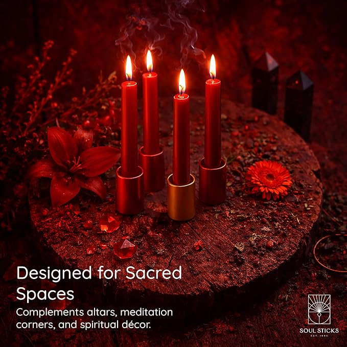 SOUL STICKS Love Magic Spell Chime Candles 20 Pack - Ideal for Altar, Rituals, Ceremonies, Meditation Red Colored Candle for Witchcraft Supplies, Wiccan Supplies and Tools, Candle Clearance