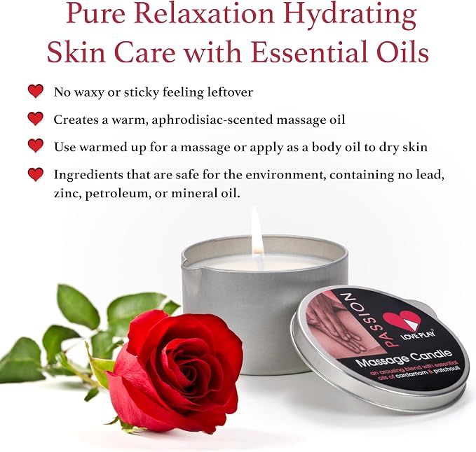 Massage Oil for Home Spa - Vegan Moisturizing Body Oil Candle for Relaxation - Hydrating Skin Care Massage Oils with Essential Oils (6.76oz)