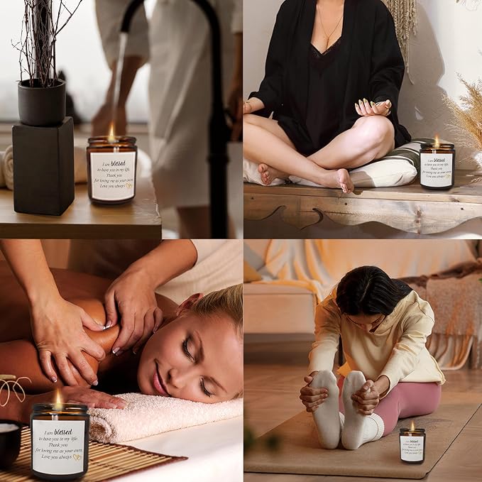 Mancheng-zi Bonus Mom Gifts, Stepmom Gifts, Mother in Law Gifts, Bonus Mom Stepmom Mother in Law Gifts from Daughter Son, Thank You for Loving Me As Your Own Scented Candles