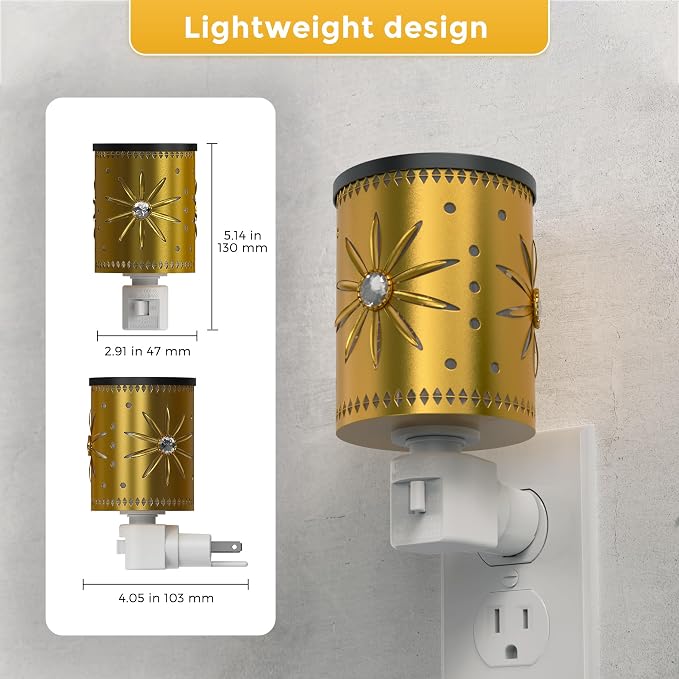 L LOHAS LED Wax Melt Warmer, Plug in Wax Warmer for Scented Wax, 360° Rotating Plug in Fragrance Night Light for Home Fragrance Bedroom Home Decor