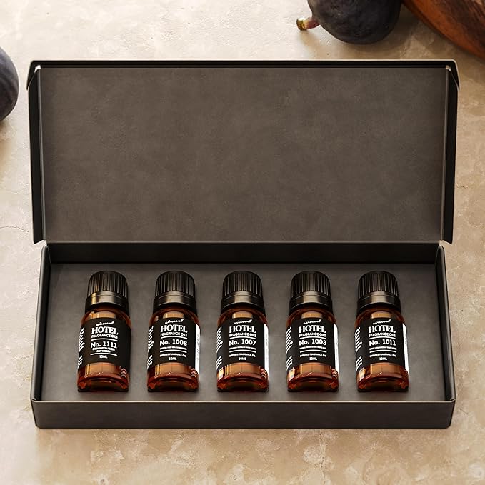 AirScent Hotel Diffuser Oil Gift Set - Inspired by The Most Popular 5-Star Hotel Scents - 10 mL, 0.34 fl oz Fragrance Oil Set - My Way, The Beach Villas and Other Luxury Hotel Scents