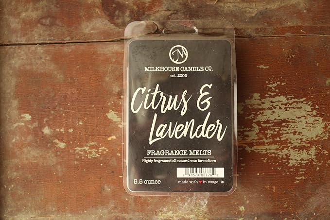 Milkhouse Candle Company Citrus & Lavender Soy Wax Melts - Tart Citrus | Lavender Buds | Soft Herbal Undertones Scented - 5.5 oz, Hand-Poured, Premium Fragrance Oil, Made in the USA