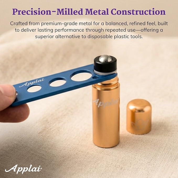 Applairelief - Roll-On Bottle Keys - Essential Oil Roller Ball Remover Tool - Precision Metal Cap Opener for Roller Bottles - Refillable Rollerball Aromatherapy Accessor - Blue