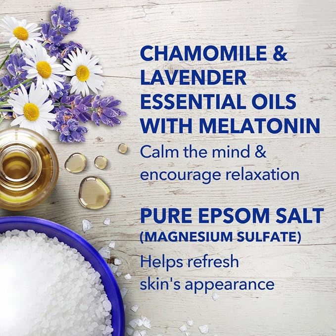 Dr Teal's Melatonin Body Wash and Body Lotion Set with Chamomile & Lavender, Magnesium & Essential Oils, 24 fl oz and 18 fl oz