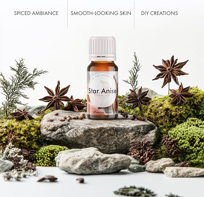 Star Anise Essential Oil | Sweet, Licorice-Like Aroma | 100% Pure & Natural | for Diffuser, Candle Making & DIY Aromatherapy Blends, 0.34 fl oz