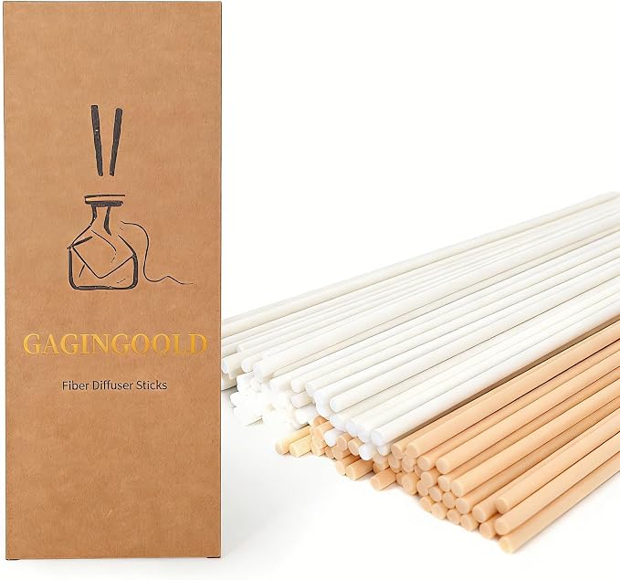 100 PCS Reed Diffuser Sticks, 11 Inch Fibre Diffuser Replacement Stick for Essential Oil Diffuser Refill, 4 mm Thick Aroma Diffuser Sticks for Home Office Bathroom Bedroom, White & Primary